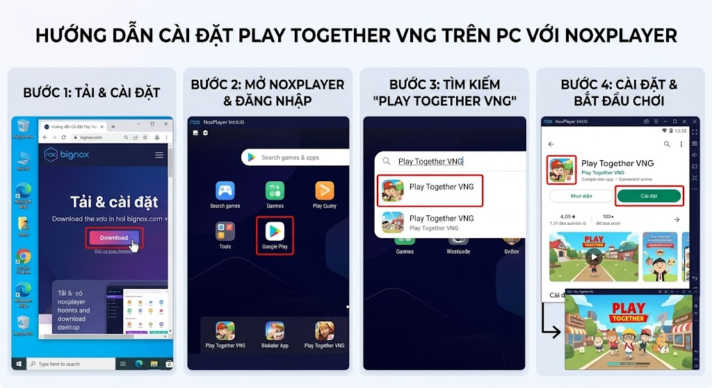 Hướng dẫn cài đặt Play Together VNG trên PC với NoxPlayer