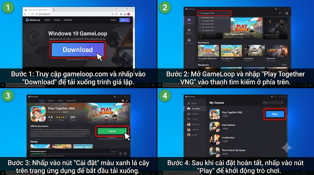 Hướng dẫn cài đặt Play Together VNG trên PC với GameLoop